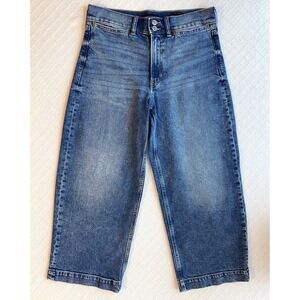 Banana Republic Premium Denim High Rise Wide Leg Crop‎ Jeans Medium Wash Sz 29